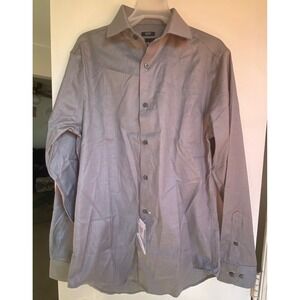 New Kenneth Cole Awareness Mens Non Iron Slim Fit Dress Shirt Gray Size 14 1/2